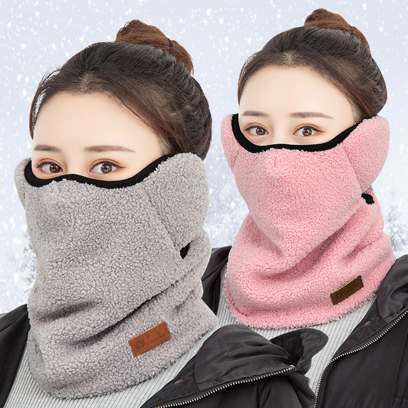 새로운 여성 따뜻한 봉 제 귀 머 거리 귀 보호 얼굴 스카프 야외 추운 겨울 액세서리 마스크 패션에 대 한 가변 Extender
